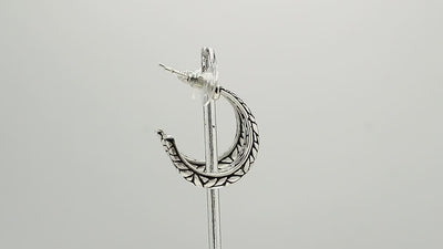 Wholesale sterling silver hoop earrings with handcrafted Bali leaf design