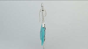 AE-1047-TQ Sterling Silver Teardrop Shape Earring With Turquoise Jewelry Bali Designs Inc 