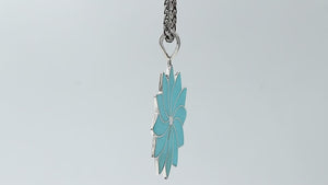 Sterling silver flower pendant with genuine turquoise, handcrafted in Bali with multi-petal design – wholesale gemstone jewelry supplier.