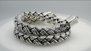 Sterling Silver 15MM Handcrafted Bali Chain Necklace with Hook Lock wholesale jewelry