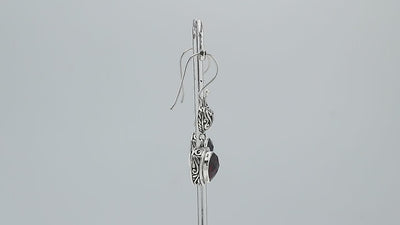 Sterling Silver Earrings With Citrine Quartz Heart Design