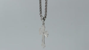 Wholesale sterling silver ornate cross pendant with intricate scrollwork and oxidized finish, handcrafted Bali artisan jewelry for bulk buyers.