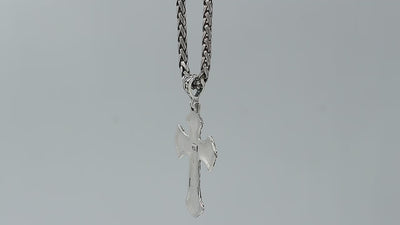 Wholesale sterling silver ornate cross pendant with intricate scrollwork and oxidized finish, handcrafted Bali artisan jewelry for bulk buyers.