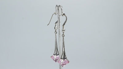 Sterling Silver Long Drop Earrings With London Blue Topaz Quartz