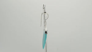 Sterling silver turquoise wave earrings with dotted silver accent for wholesale jewelry buyers