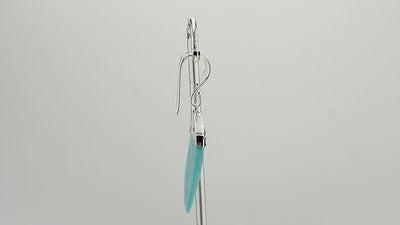 Sterling silver turquoise wave earrings with dotted silver accent for wholesale jewelry buyers