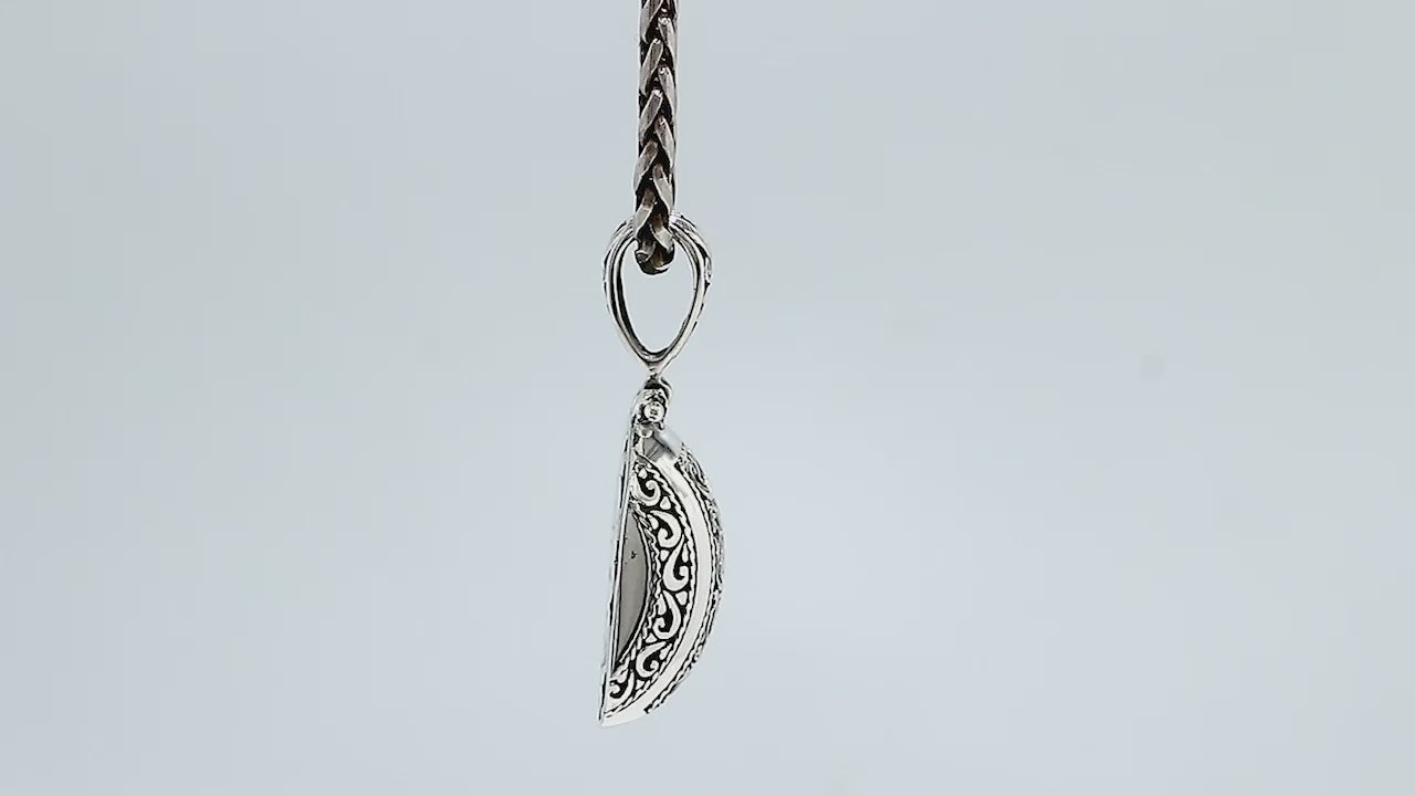 Sterling Silver Fancy Oval Scrollwork Pendant – Wholesale Bali Jewelry