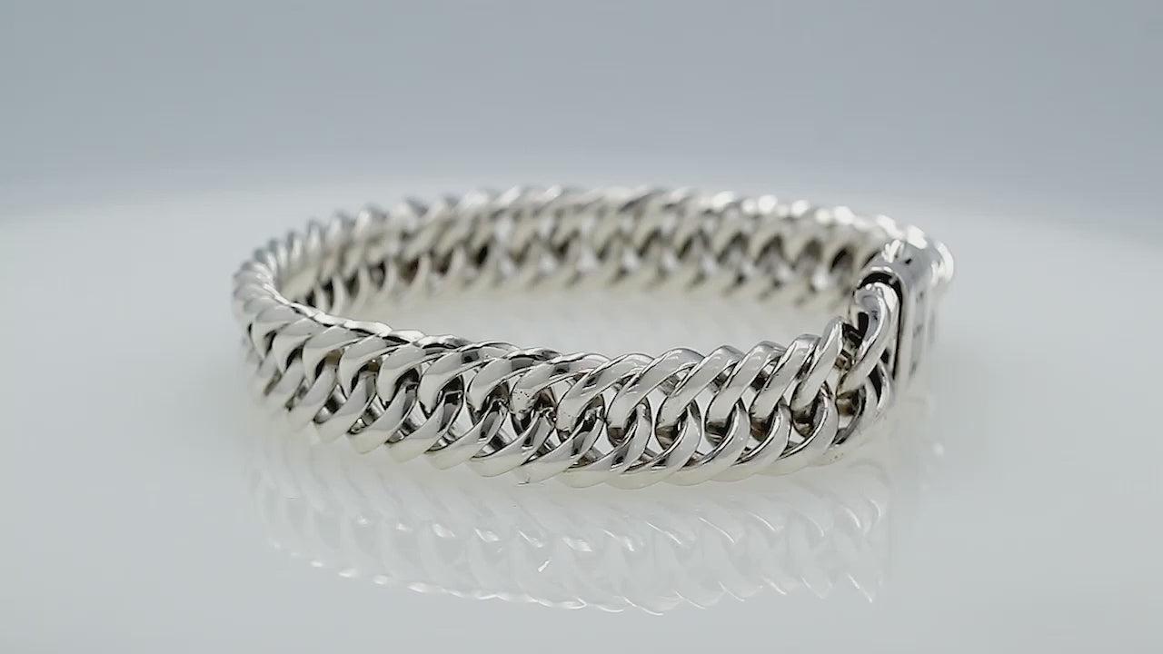 Silver Curb Chain Bracelet With Push Clasp In 925 Sterling Silver For Wholesale