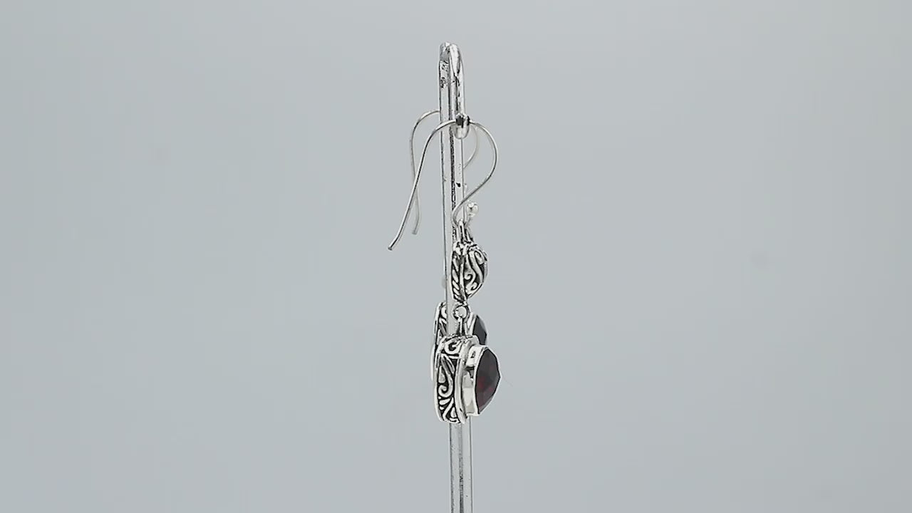 Sterling Silver Earrings With Citrine Quartz Heart Design