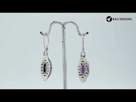 Sterling Silver Amethyst Quartz Oval Elegance Earrings For Wholesale Collection