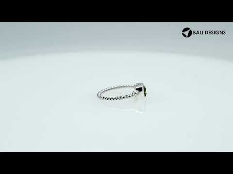 Wholesale Sterling Silver Citrine Quartz Cushion Rope Ring – 925 Silver Jewelry From Bali