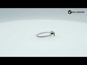 Wholesale Sterling Silver Citrine Quartz Cushion Rope Ring – 925 Silver Jewelry From Bali