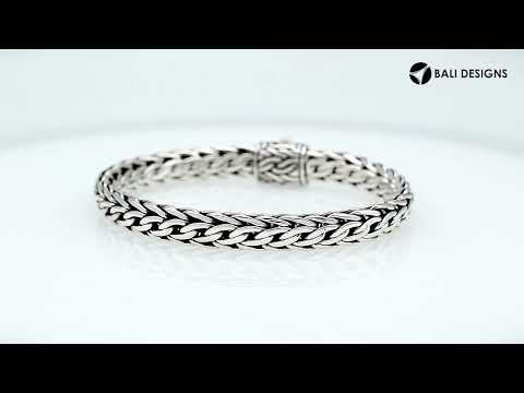 Wholesale Sterling Silver Wheat Chain Bracelet With Oxidized Finish Handcrafted In Bali
