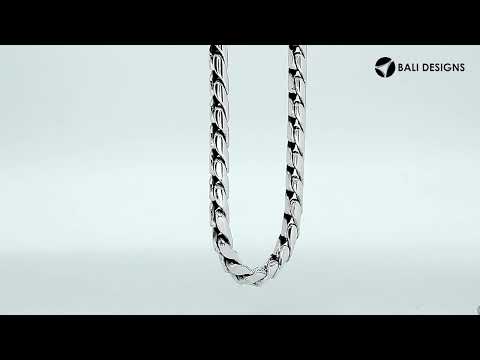 Sterling Silver Bali Hand Crafted 6MM Rope Link Chain Necklace Lobster Clasp