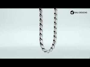 Sterling Silver Bali Hand Crafted 6MM Rope Link Chain Necklace Lobster Clasp