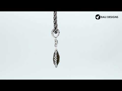 Sterling silver Rainbow Moonstone and Amethyst Quartz teardrop pendant.