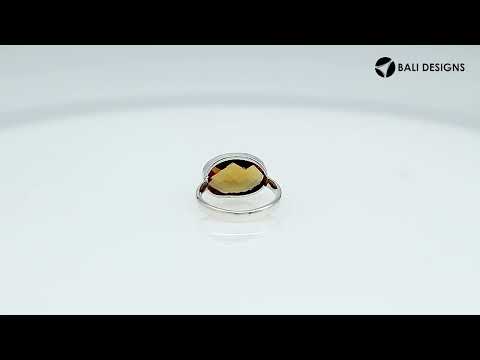 Wholesale 925 Sterling Silver double oval Citrine Quartz ring, handcrafted in Bali.