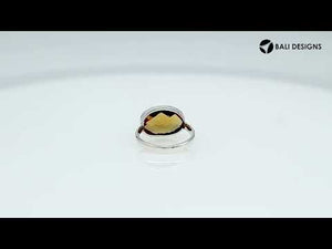 Wholesale 925 Sterling Silver double oval Citrine Quartz ring, handcrafted in Bali.