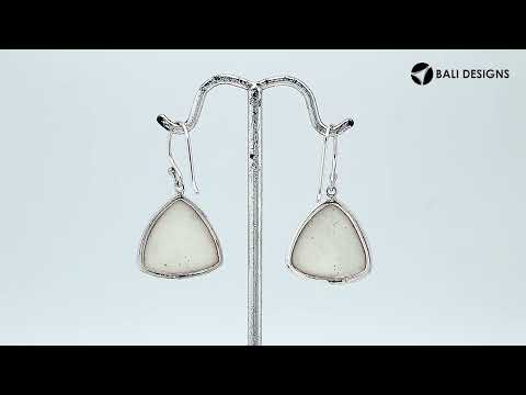 Sterling silver trilliant drop earrings with vibrant Mother Of Pearl for wholesale collections