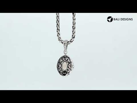 Morganite Quartz oval pendant crafted in polished 925 sterling silver with rope-style edges and a structured classic design suitable for wholesale jewelry buyers