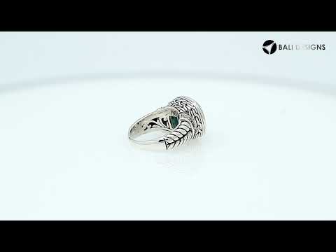 Wholesale Blue Topaz Quartz And Cubic Zirconia ring in 925 sterling silver, handcrafted in Bali with cushion-cut stone and detailed band.