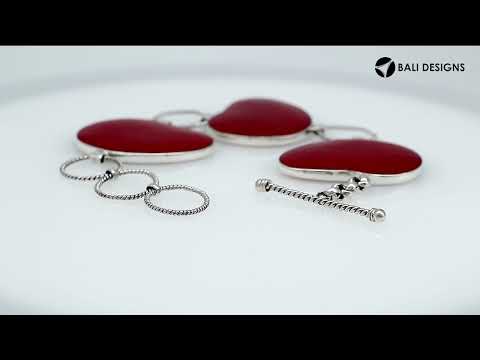 Wholesale Sterling Silver Bracelet With Organic Red Coral Link Design