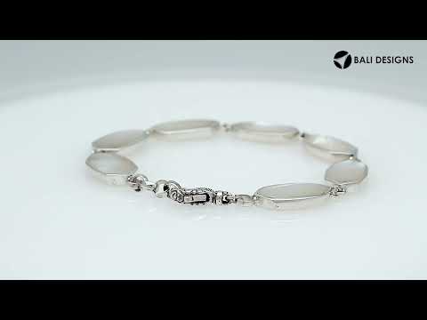 Silver Bracelet With Mother Of Pearl And Lobster Lock In 925 Sterling Silver For Wholesale