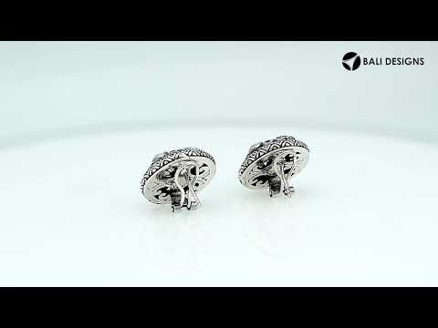 Sterling silver round floral earrings with multi quartz stones