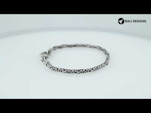 Wholesale sterling silver bracelet with Balinese woven wheat-link chain and lobster clasp handcrafted in Bali.