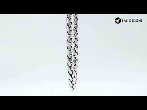  6MM sterling silver wheat chain necklace, Bali-inspired design with polished shine.