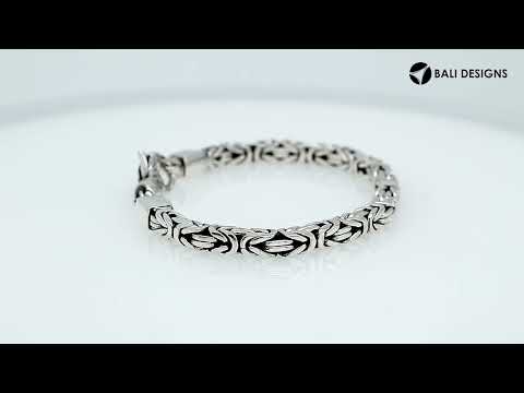 Wholesale sterling silver 5mm Byzantine chain bracelet with lobster clasp handcrafted in Bali