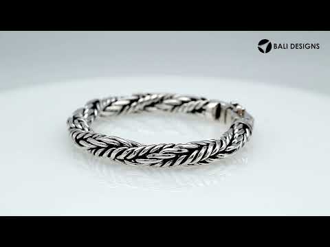 Sterling Silver 7MM Bali Woven Bracelet with Box Clasp wholesale jewelry