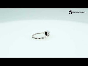 Wholesale sterling silver Citrine Quartz square rope band ring handcrafted in Bali.