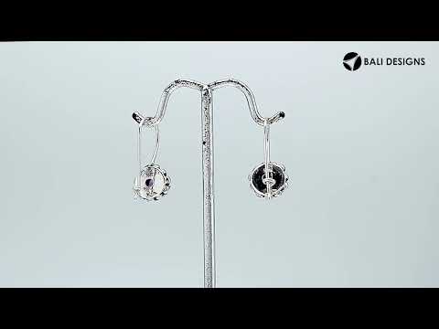 Sterling silver earring with Amethyst Quartz and kidney wire, handcrafted wholesale jewelry from Bali