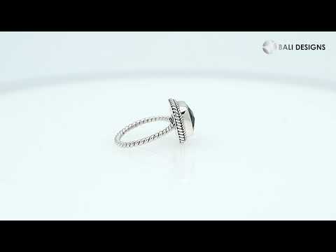 Sterling Silver Rope Band Ring With Green Amethyst Quartz Cushion Center