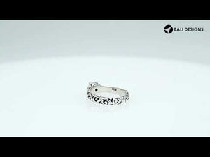 Bulk sterling silver filigree rings with round Green Quartz, handcrafted Balinese design, 925 silver wholesale jewelry supply.