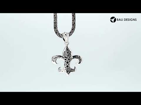 Sterling silver Fleur-De-Lis pendant featuring smooth polished curves, elegant detailing, and a refined classic look ideal for wholesale jewelry selections