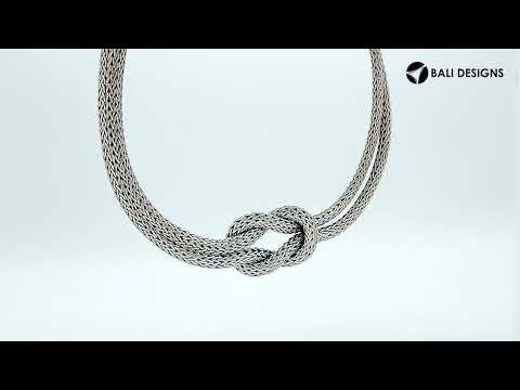 Sterling Silver Bali Woven Chain Necklace with Push Clasp wholesale