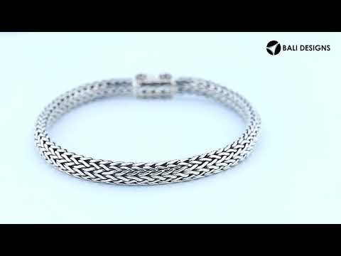 Sterling silver braided bracelet with Ruby Quartz barrel clasp for wholesale