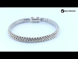 Sterling silver braided bracelet with Ruby Quartz barrel clasp for wholesale