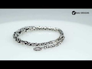 Wholesale sterling silver bracelet featuring a bold 8MM round braided chain with polished detailing, oxidized depth, and a secure toggle lock ideal for catalog and bulk orders.