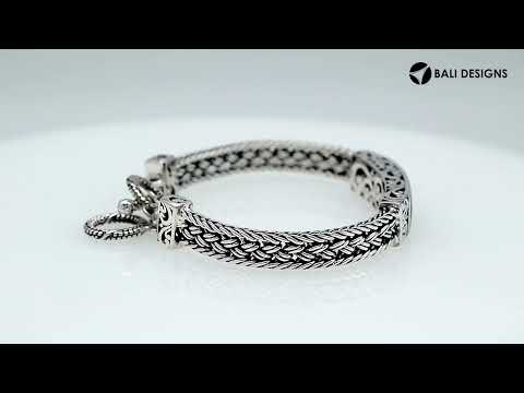 Sterling silver bracelet with Abalone Shell inlay and toggle lock handcrafted in Bali.