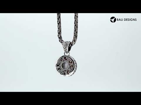 White Pearl 925 Silver Round Pendant With Rope Pattern For Wholesale Jewelry