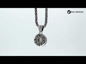 White Pearl 925 Silver Round Pendant With Rope Pattern For Wholesale Jewelry