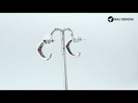Sterling Silver Balinese Swirl Hoop Earrings For Wholesale Collection