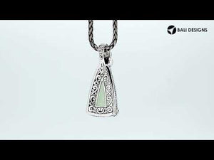 Trapezoid Green Amethyst Quartz Sterling Silver Pendant For Wholesale Jewelry Collection