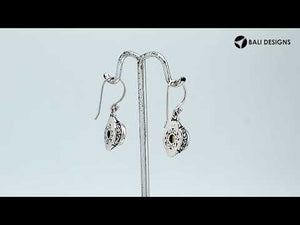 Sterling Silver Garnet Quartz Round Hook Earrings For Wholesale Collection