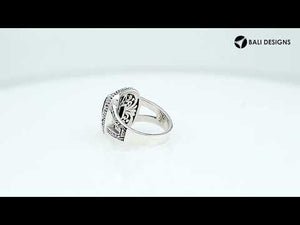 Sterling Silver Cushion London Blue Topaz Quartz Ring With Balinese Filigree Design