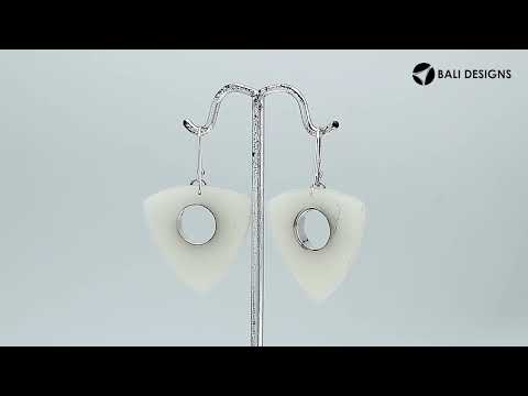 “Wholesale sterling silver triangle earrings with Abalone Shell, handcrafted Bali jewelry with floral filigree for bulk orders”