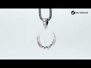 Sterling silver round pendant with dotted design, wholesale plain silver jewelry from Indonesia